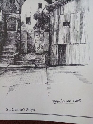 Vintage Kilkenny St. Canice's Steps print by Paraic Doyle limited edition