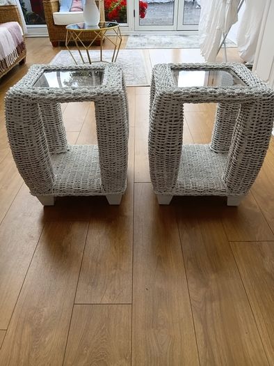 wicker side tables