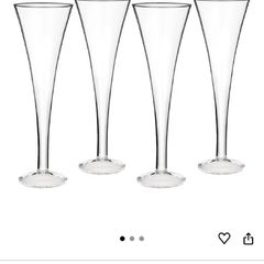 Trumpet Waterford Champagne Flute Hollow Stem Crystal Glass SET of 3 Marquis by Waterford