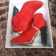 Una Healy red Ladies ankle boots