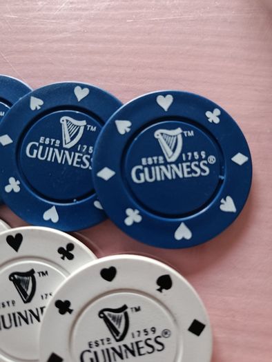 Rare Vintage Guinness Poker Chips  12 Pieces