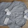 Jacadi Paris boys shirt 2-3 years grey cotton white cuffs and collar Image 3