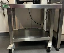 Stainless Steel Catering Prep Table on Castors,65 x 62 x 57cm