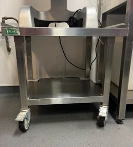 Stainless Steel Catering Prep Table on Castors,65 x 62 x 57cm