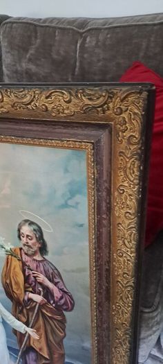 Huge Victorian Picture Holy Family Framed