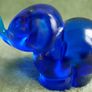 Vintage Blown Glass Blue Elephant Figurine - Handmade Small Art Image 4
