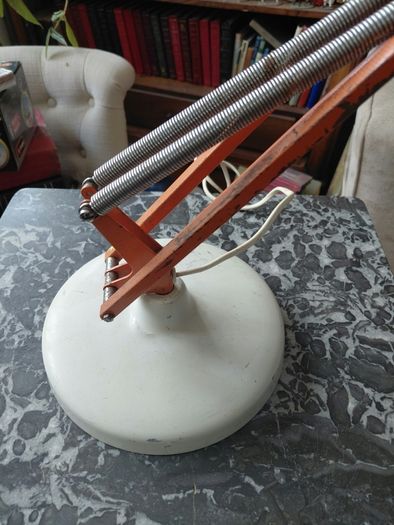 Vintage orange architect lamp heavy base works