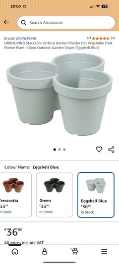 (e11-13 in Amazon) Pot, Stackable, 3 colors