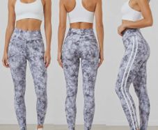 Women's Marble Print High-Waisted Leggings