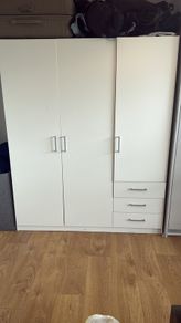 3 JYSK Cabinets/Wardrobes - Good used condition with plenty of storage - Collection only.