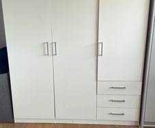 3 JYSK Cabinets/Wardrobes - Good used condition with plenty of storage - Collection only.