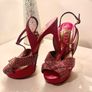 Pink and Gold Gina Stiletto Heels with Crystals Size 6 Image 3