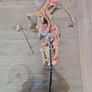 Antique Javanese Wayang Kulit Shadow Puppet Hand-Carved Leather Image 2