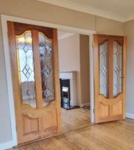 double interior doors with glass panels
