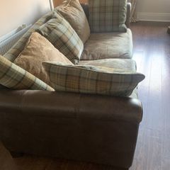 4 Seater Sofa Leather & Fabric
