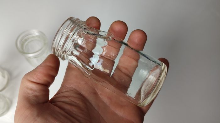319 - Set of 4 Vintage Clear Glass Collectible Decorative Meat Paste Jars