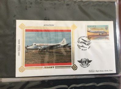 First Day Covers - Guernsey/Jersey- Benham Silk .