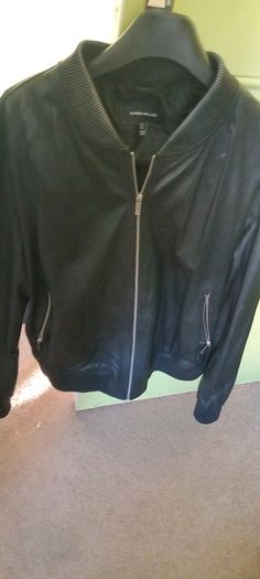 womens leather Karen Millen Black Bomber Jack
