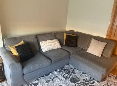 L shaped Sofa - Light Grey