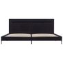 Bed Frame with LED Black Fabric 150x200 cm Image 4