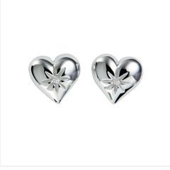 NEW - Hot Diamonds Giselle Silver Diamond Heart Stud Earrings