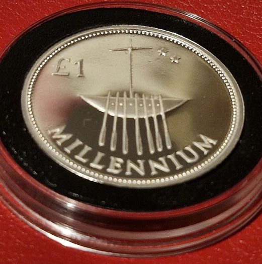 Ireland Piedforte Silver Proof 2000 Millennium 1 Pound Coin in Original Case with COA