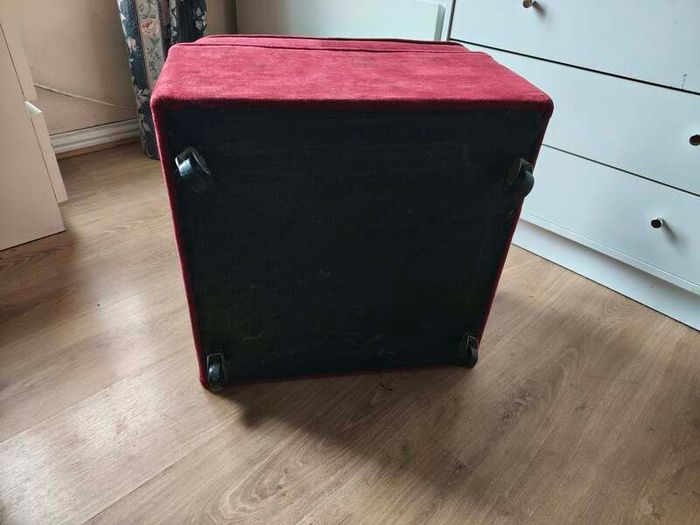 Red Upholstered Ottoman / Square Chair (Free)