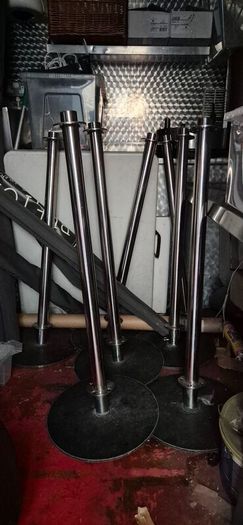 Commercial Chrome Caf Barrier System  Posts, Bas