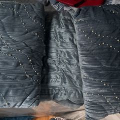 Velour throw and cushions
