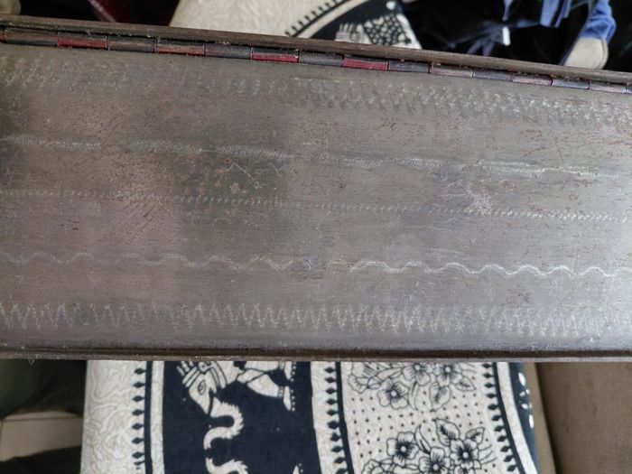 Antique French iron money box strong box with key 19th century