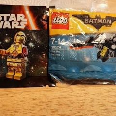 Star Wars C-3PO polybag and X1 The Batman Movie mini Batwing