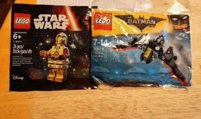 Star Wars C-3PO polybag and X1 The Batman Movie mini Batwing