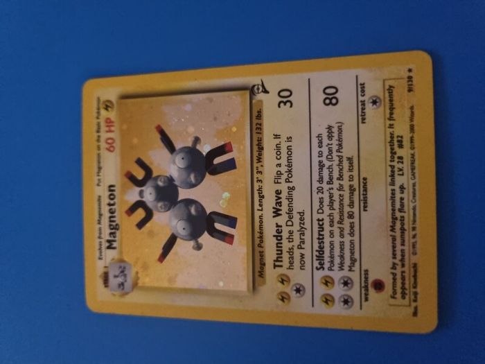 Holo Magneton Base Set 2 Vintage Pokemon Card
