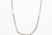 Vintage 925 Sterling Silver Bar Link Station Chain