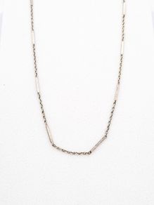 Vintage 925 Sterling Silver Bar Link Station Chain