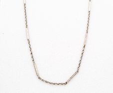 Vintage 925 Sterling Silver Bar Link Station Chain