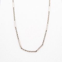 Vintage 925 Sterling Silver Bar Link Station Chain