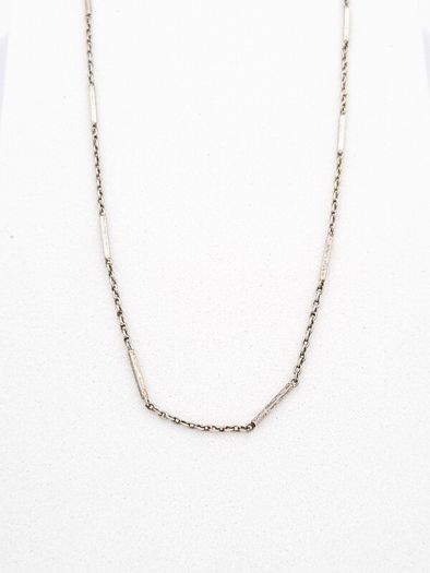 Vintage 925 Sterling Silver Bar Link Station Chain
