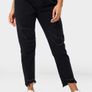 BNWT PrettyLittleThing Washed Black Distressed Hem Knee Rip Slim Mom Jeans size UK16 EU44 Postage included Image 2