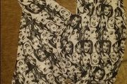 Extra large fancy scarf Faces postage included