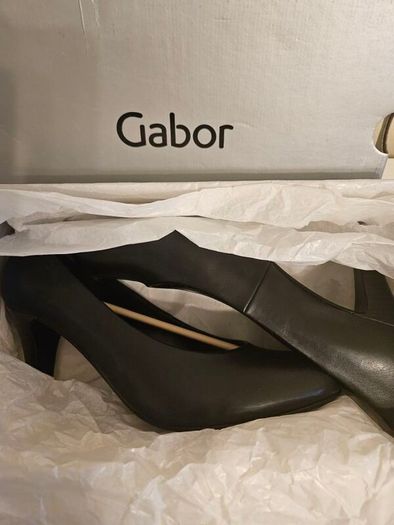 Gabor Nappa high tech leather soft & smart high heel court shoes black 95.310.87 RRP 65 euro 5.5 UK  & 6 UK NEW & BOXED SALE