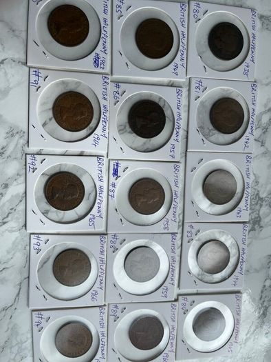British Ship Halfpennies x 3 for a euro. 5 euro minimum.