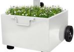 Outdoor Umbrella Stand Plant Pot White/Grey/Green