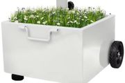 Outdoor Umbrella Stand Plant Pot White/Grey/Green