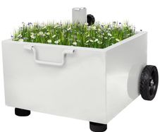 Outdoor Umbrella Stand Plant Pot White/Grey/Green