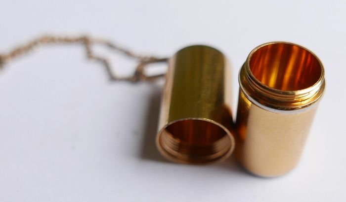 Celine Gift Box Cylinder Pendant  Necklace length 36"