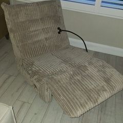 Modern Neautral Grey Corduroy Armless Accent Chair / Lounge Chair