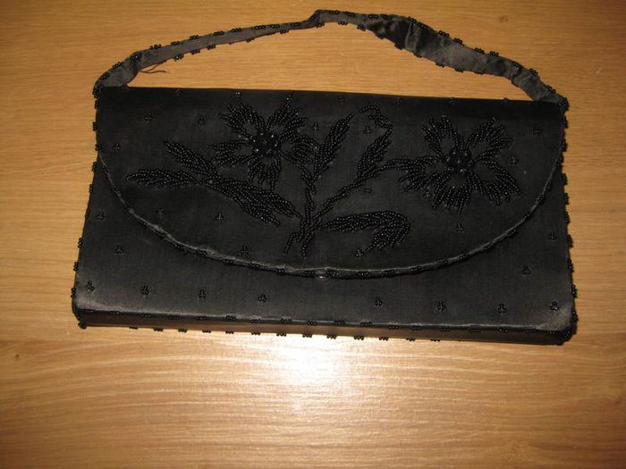 Ladies Black Beaded Evening Bag