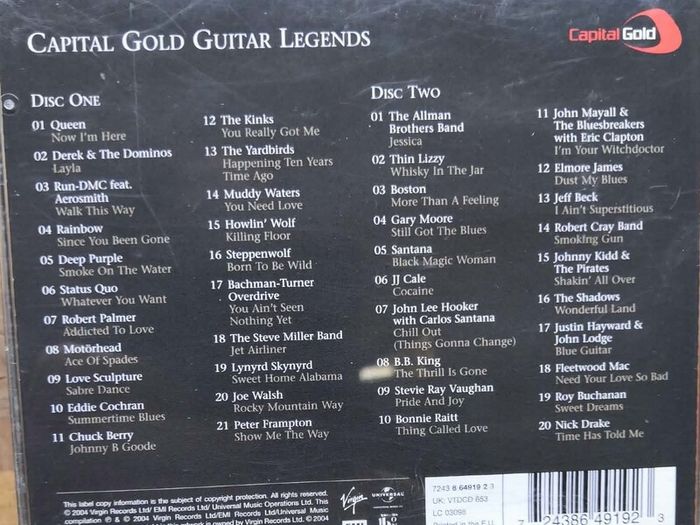 Capitol Gold Guitar Legends: Rainbow, Motorhead, Gary Moore, JJ Cale, etc (Double CD)