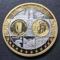 IRELAND 2006 EIRE .999 Silver Europa Gold Gilded Coin